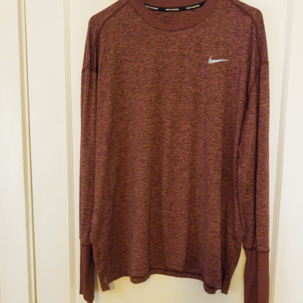 Nike Heathered Wine blended Color Mens XXL Running Shirt - Picture 2 of 8